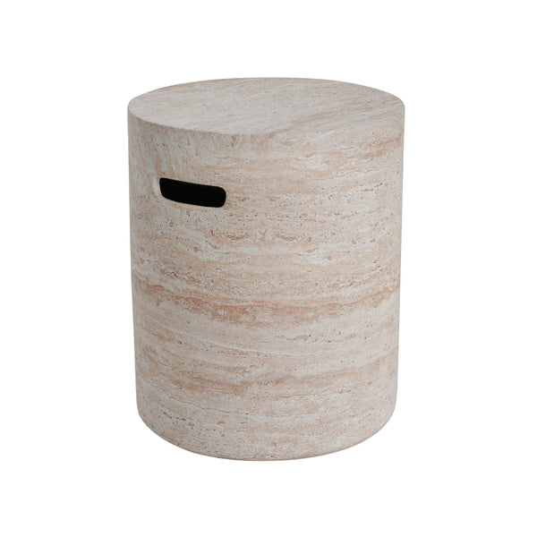 English Elm Christopher Knight Home® - Outdoor/Indoor Lightweight Concrete Side Table With Travertine Finish & Integrated Side Handle N773P253800Z