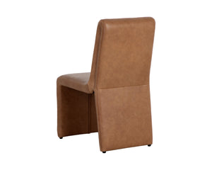 Sunpan CASCATA Dining Chair - Luxurious Marseille Camel Leather with Sculptural Design & Timeless Comfort 111012V