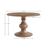 Madison Park Lexi Farm House 46" Round Pedestal Dining Table MP121-1223 Reclaimed Walnut