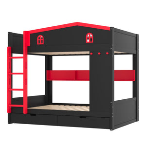 English Elm Twin Xl Solid Pine Loft Bed with Built-in Led Lighting and Storage Shelves W1580S00391