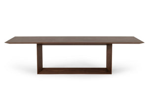 VIG Furniture Channa Walnut Dining Table With Beveled Top & Sculptural U-Base, Mid-Century Warmth, Durable Finish VGBBMI2006T-WAL-DT