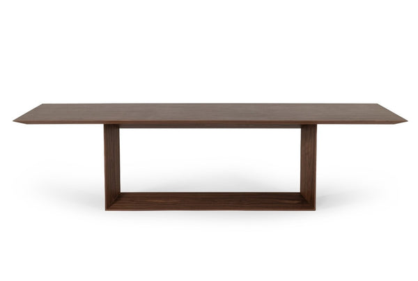 VIG Furniture Channa Walnut Dining Table With Beveled Top & Sculptural U-Base, Mid-Century Warmth, Durable Finish VGBBMI2006T-WAL-DT