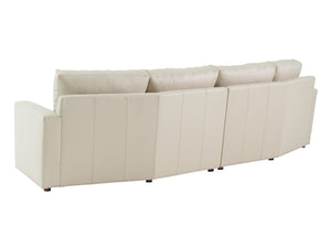 Lexington Ashbury Ivory Leather Sectional with Mahogany Frame and Maritime Brass Base Accents 7878-52C-03