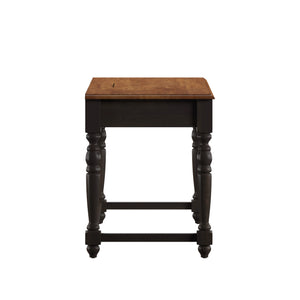Vance Solid Rubberwood Writing Desk with Drawer Usb Port and Turned Legs Home Office