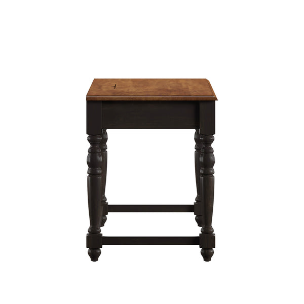 Vance Solid Rubberwood Writing Desk with Drawer Usb Port and Turned Legs Home Office