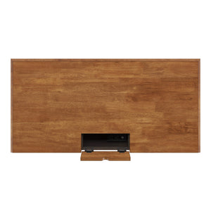 Vance Solid Rubberwood Writing Desk with Drawer Usb Port and Turned Legs Home Office