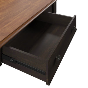 Vance Solid Rubberwood Writing Desk with Drawer Usb Port and Turned Legs Home Office