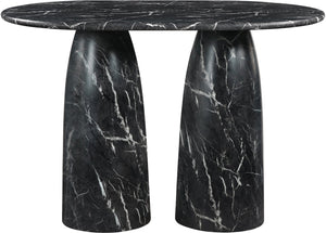 Meridian Furniture Cosenza Art Deco Concrete Counter Height Table with Marble Finish for Indoor Outdoor Dining Black 787Black-T60