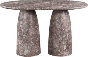 Meridian Furniture Cosenza Art Deco Concrete Counter Height Table with Marble Finish for Indoor Outdoor Dining Brown 787Brown-T60