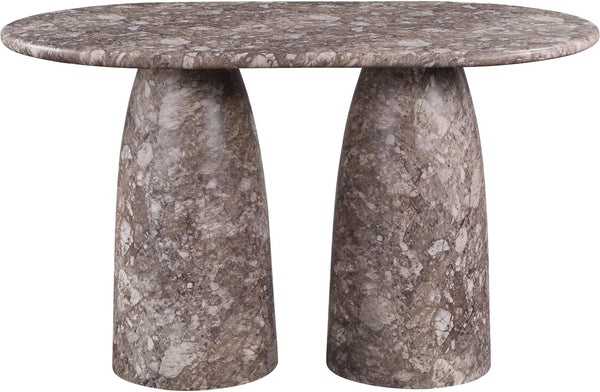 Meridian Furniture Cosenza Art Deco Concrete Counter Height Table with Marble Finish for Indoor Outdoor Dining Brown 787Brown-T60