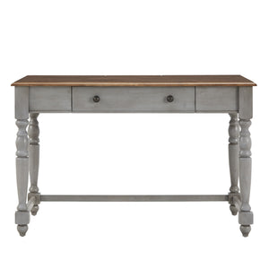 Vance Solid Rubberwood Writing Desk with Drawer Usb Port and Turned Legs Home Office