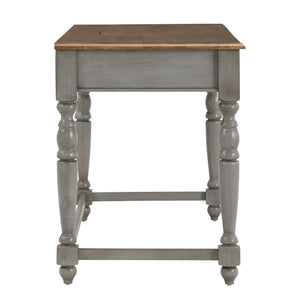 Vance Solid Rubberwood Writing Desk with Drawer Usb Port and Turned Legs Home Office