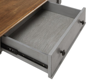 Vance Solid Rubberwood Writing Desk with Drawer Usb Port and Turned Legs Home Office