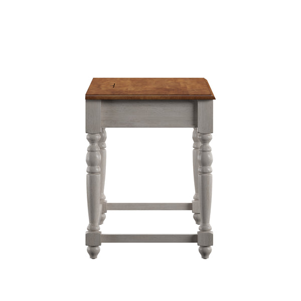 Vance Solid Rubberwood Writing Desk with Drawer Usb Port and Turned Legs Home Office