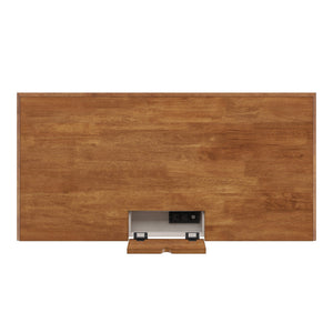 Vance Solid Rubberwood Writing Desk with Drawer Usb Port and Turned Legs Home Office