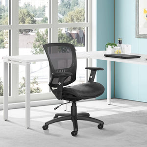 OSP Home Furnishings Mesh Back Ergonomic Office Chair with Lumbar Support Breathable Seat and Padded Arms Nylon EM98910-3