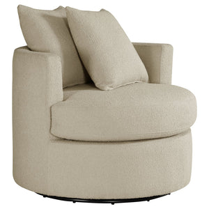 English Elm Quinn Swivel Accent Chair Rounded Silhouette Fabric Upholstery for Living Room Camel B062P441090