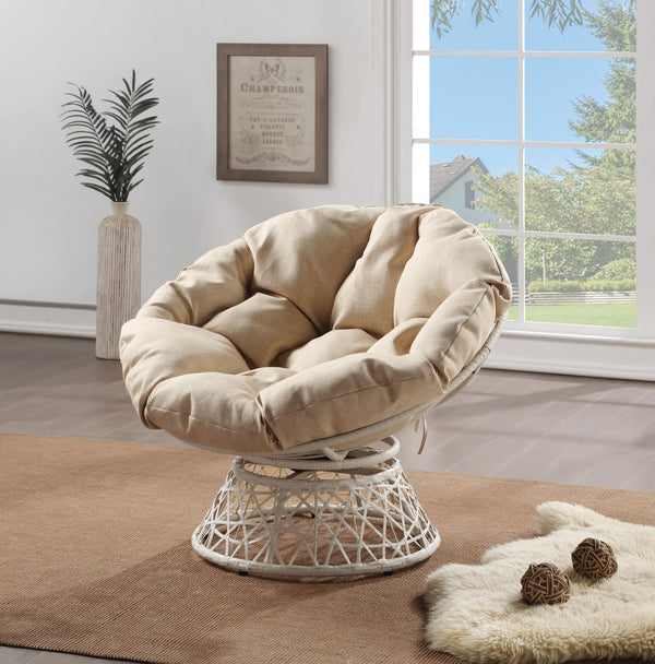 OSP Home Furnishings Papasan Chair Cream