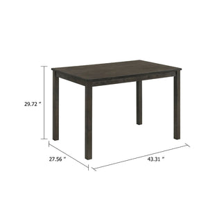 English Elm Muly Solid Wood Rectangular Dining Table Earthy Gray Brown Finish for Casual Rooms B056P417083