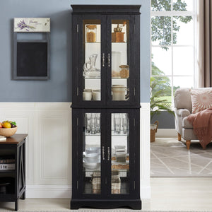 English Elm Lighted Curio Display Cabinet - Elegant Glass Storage With Ambient Lighting For Wine, Toys & More W2275P292640