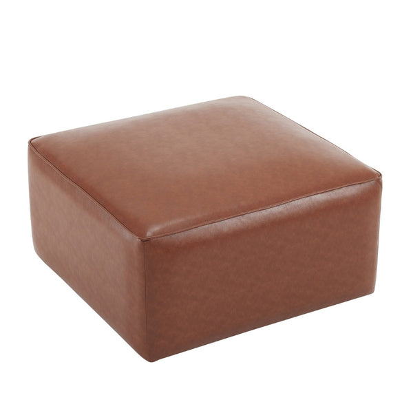 English Elm Upholstered Corduroy Square Ottoman Plywood Frame Sectional Footrest for Living Room N757P414087O