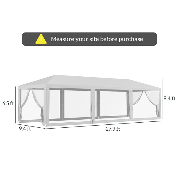 English Elm Shade Shelter Cathedral Roof Party Tent with Uv Canopy and Mesh Sidewalls for Events T3971P425522