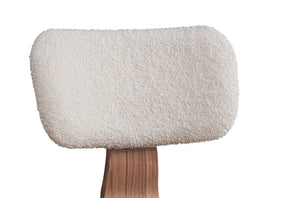 English Elm Casson Mid-Century Side Chair with Curved Wooden Legs, Minimalist Durable Synthetic Wood Seat Frame White+Walnut 43.7 L x 21.26 W x 5.71 H B2726P246298