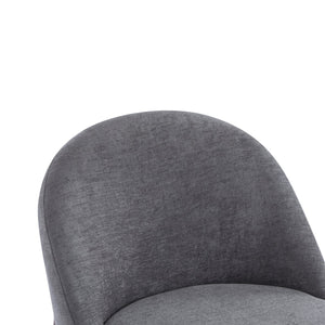 English Elm Christopher Knight Home® - Fabric Chenille Upholstered Iron Dining Chair with Ergonomic Curved Back, Plush Cushioning, Durable Frame Grey,Walnut 27.25 L x 24 W x 22.5 H N776P272026D