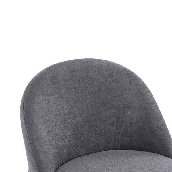 English Elm Christopher Knight Home® - Fabric Chenille Upholstered Iron Dining Chair with Ergonomic Curved Back, Plush Cushioning, Durable Frame Grey,Walnut 27.25 L x 24 W x 22.5 H N776P272026D