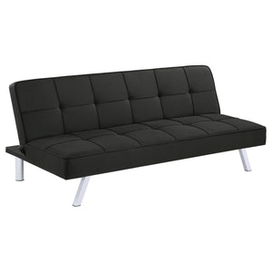 English Elm Joel Black Tufted Convertible Sofa Bed with Plush Upholstery, Metal Legs, Modern Durable Comfort B062P344955