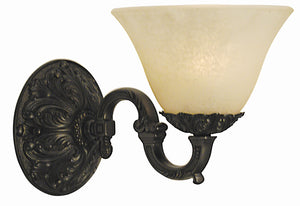 Framburg 1-light Elegant Napoleonic Sconce - Handcrafted Italian Design With Unique Texture And Depth Mahogany Bronze With Champagne Marble Glass Metal 7881 Mb/Cm