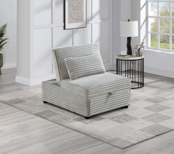 English Elm Contemporary Cozy Convertible Sleeper Sofa Chair with Tufted Corduroy Seat, Pull-Out Bed & Pillow Included Natural Ash 32 L x 16.5 W x 44 H B011P281839