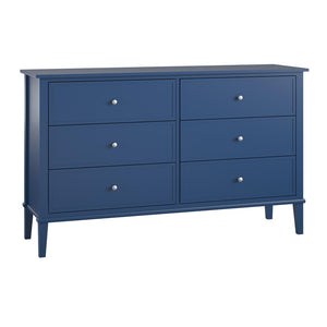 English Elm Valencia Seven Drawer Wide Dresser Dual Tone Laminate Matte Black Pulls Bedroom B2733S00016