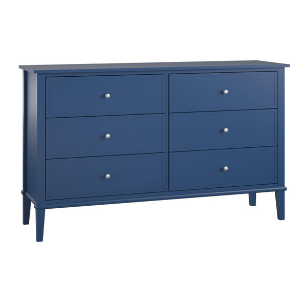 English Elm Valencia Seven Drawer Wide Dresser Dual Tone Laminate Matte Black Pulls Bedroom B2733S00016