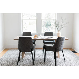 English Elm Lloyd Quilted Polyester Dining Chair Set with Iron Base for a Modern Table B2769P504203