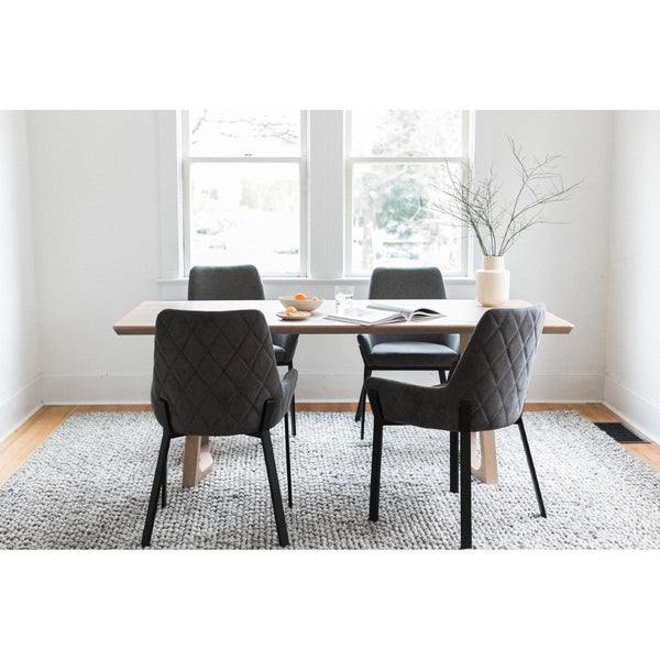 English Elm Lloyd Quilted Polyester Dining Chair Set with Iron Base for a Modern Table B2769P504203
