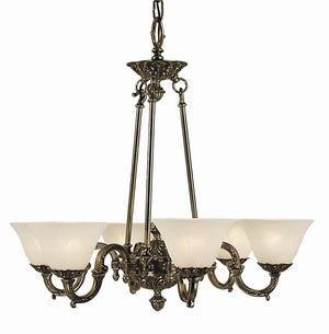 Framburg 6-light Antique Silver Dining Chandelier – Timeless Italian Brass Design For Elegant Spaces French Brass With White Marble Glass Shade Metal 7886 Fb/Wh