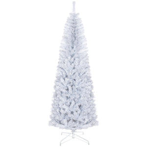 English Elm Homcom 7Ft Slim Douglas Fir Christmas Tree - Unlit, Realistic, Space-Saving Design For Festive Decor W2225P249649