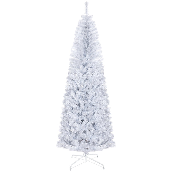 English Elm Homcom 7Ft Slim Douglas Fir Christmas Tree - Unlit, Realistic, Space-Saving Design For Festive Decor W2225P249649