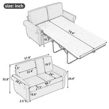 Orisfur Pull Out Sofa Bed Loveseat Sleeper with Twin Memory Mattress, 2 USB Ports, Grey