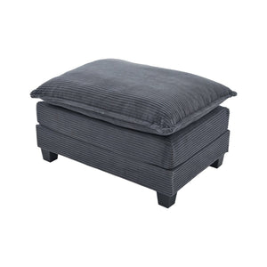 English Elm United We Win Modular Corduroy Sectional with Ottoman Low Profile Living Room Couch Gray W1568S00255