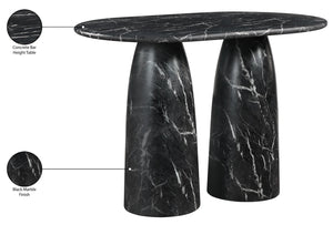 Meridian Furniture Cosenza Concrete Bar Height Table with Art Deco Stone Finish for Indoor Outdoor Entertaining Black 788Black-T60