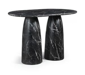 Meridian Furniture Cosenza Concrete Bar Height Table with Art Deco Stone Finish for Indoor Outdoor Entertaining Black 788Black-T60