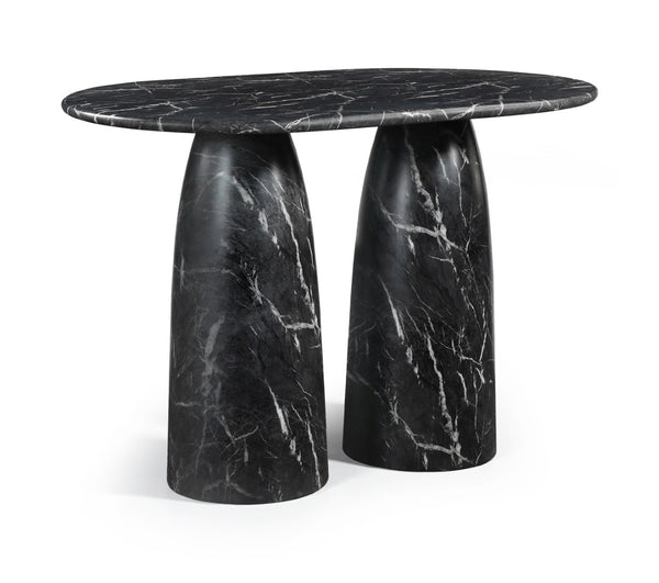 Meridian Furniture Cosenza Concrete Bar Height Table with Art Deco Stone Finish for Indoor Outdoor Entertaining Black 788Black-T60