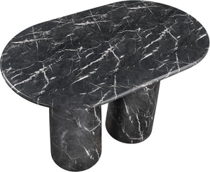Meridian Furniture Cosenza Concrete Bar Height Table with Art Deco Stone Finish for Indoor Outdoor Entertaining Black 788Black-T60