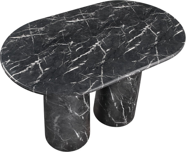 Meridian Furniture Cosenza Concrete Bar Height Table with Art Deco Stone Finish for Indoor Outdoor Entertaining Black 788Black-T60