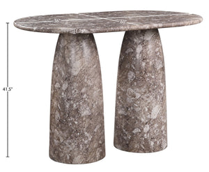 Meridian Furniture Cosenza Concrete Bar Height Table with Art Deco Stone Finish for Indoor Outdoor Entertaining Brown 788Brown-T60