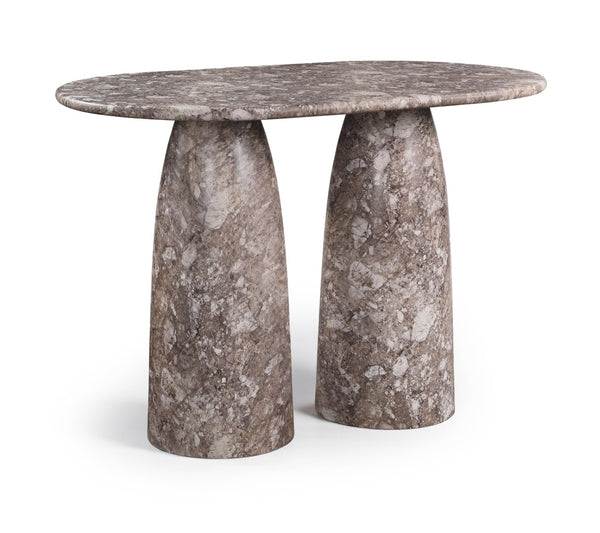 Meridian Furniture Cosenza Concrete Bar Height Table with Art Deco Stone Finish for Indoor Outdoor Entertaining Brown 788Brown-T60