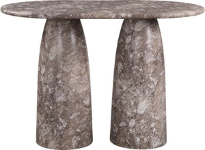 Meridian Furniture Cosenza Concrete Bar Height Table with Art Deco Stone Finish for Indoor Outdoor Entertaining Brown 788Brown-T60