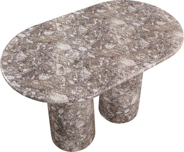 Meridian Furniture Cosenza Concrete Bar Height Table with Art Deco Stone Finish for Indoor Outdoor Entertaining Brown 788Brown-T60